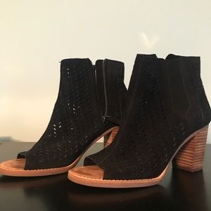 TOMS Open Toed Ankle Booties